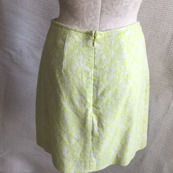VTG 6 90s Jacquard Damask Print Mini Skirt Neon - Picture 11 of 14